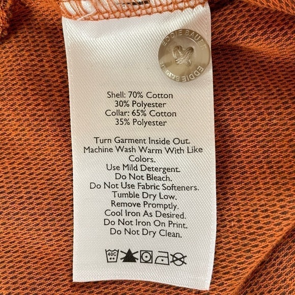 EDDIE BAUER Travex Polo Shirt Men’s Medium Short Sleeve Orange - Picture 8 of 9